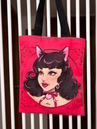 Image 3 of Art By Miss Alice Meow tote bag