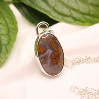 Image 3 of Flamed Agate Necklace Pendant 