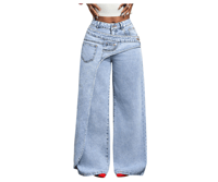 Image 1 of  Denim Edge Wrap Jeans