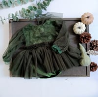 Image 1 of Newborn photo session | body-dress | Alice |  green | Christmas