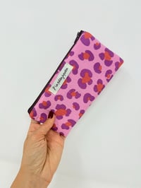 Image 1 of Pochette de transport LA SOLAIRE double gaze léo rose et rouge