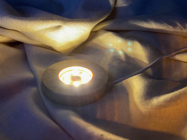 Small LED Wooden Light Bases