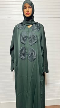 Image 3 of 3D flower Open Abaya 