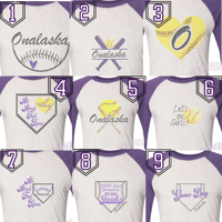 Image 4 of Onalaska Softball/Baseball: Unisex Triblend 3/4-Sleeve Raglan