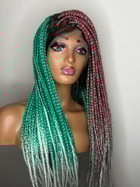 Image 1 of 36" Full Lace Braided Wigs Synthetic Hair Box Braids Lace Front Wigs Knotless Braided Wigs 