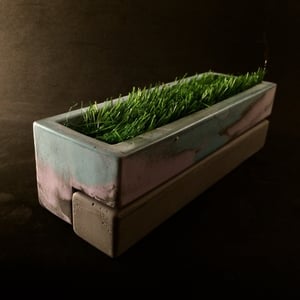 Image of ***NEW*** Wired Ramps Amphitheater Bench/Planter (Dark Grey, Aqua and Light Purple)