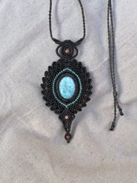 Image 1 of Macrame necklace with larimar stone