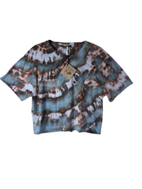 Image 2 of M Crop Tee in Ember Ice Dye 2