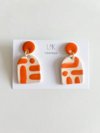 Paire de boucles d'oreilles céramique BOOMA INVERSA GM orange