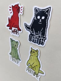 Image 2 of FOUR KITTIES OF THE APOCALYPSE sticker pack