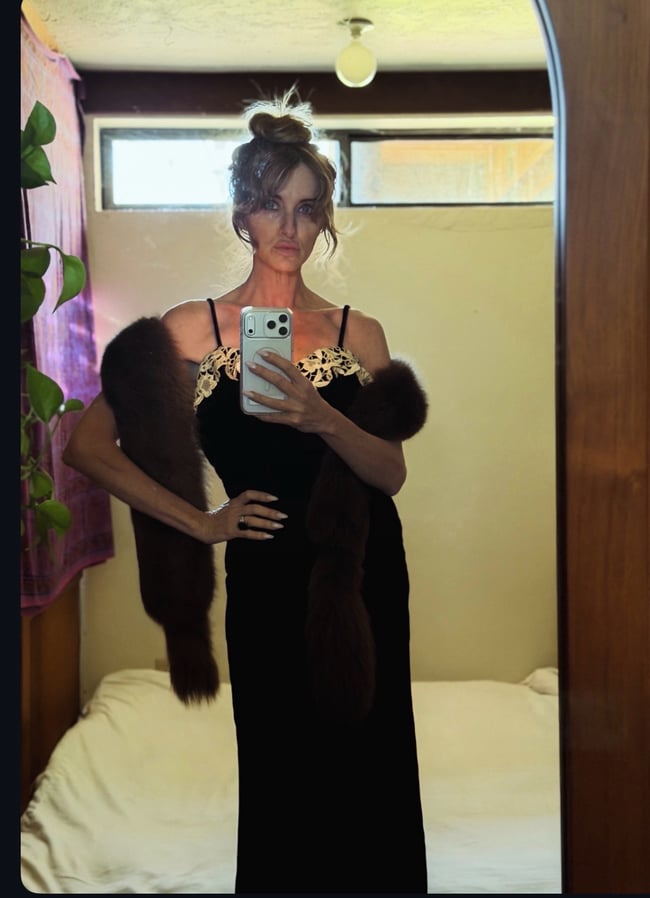 1930s silk velvet bias seam slip dress