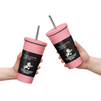 Image 3 of Insulated tumbler with a straw( it's devil fighting time)