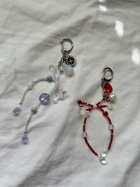 Image 1 of beaded bow keychains 