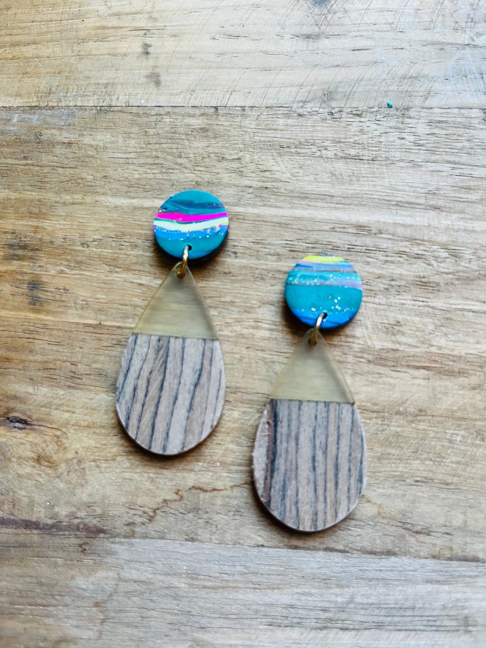 Image of Summer Mix Stud Resin Drop