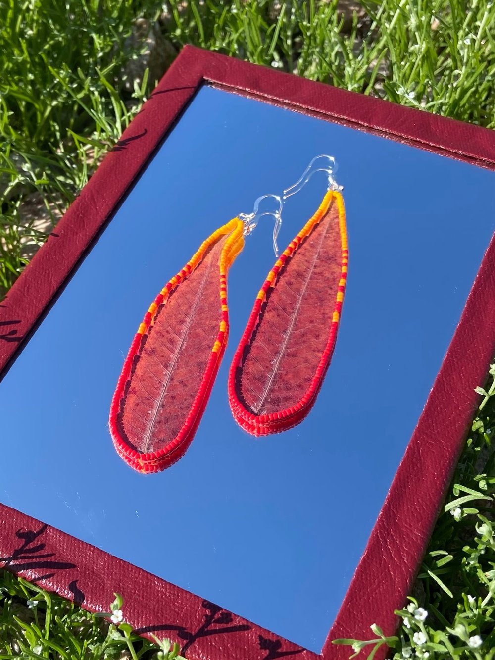Image of Flame Leaf Earrings