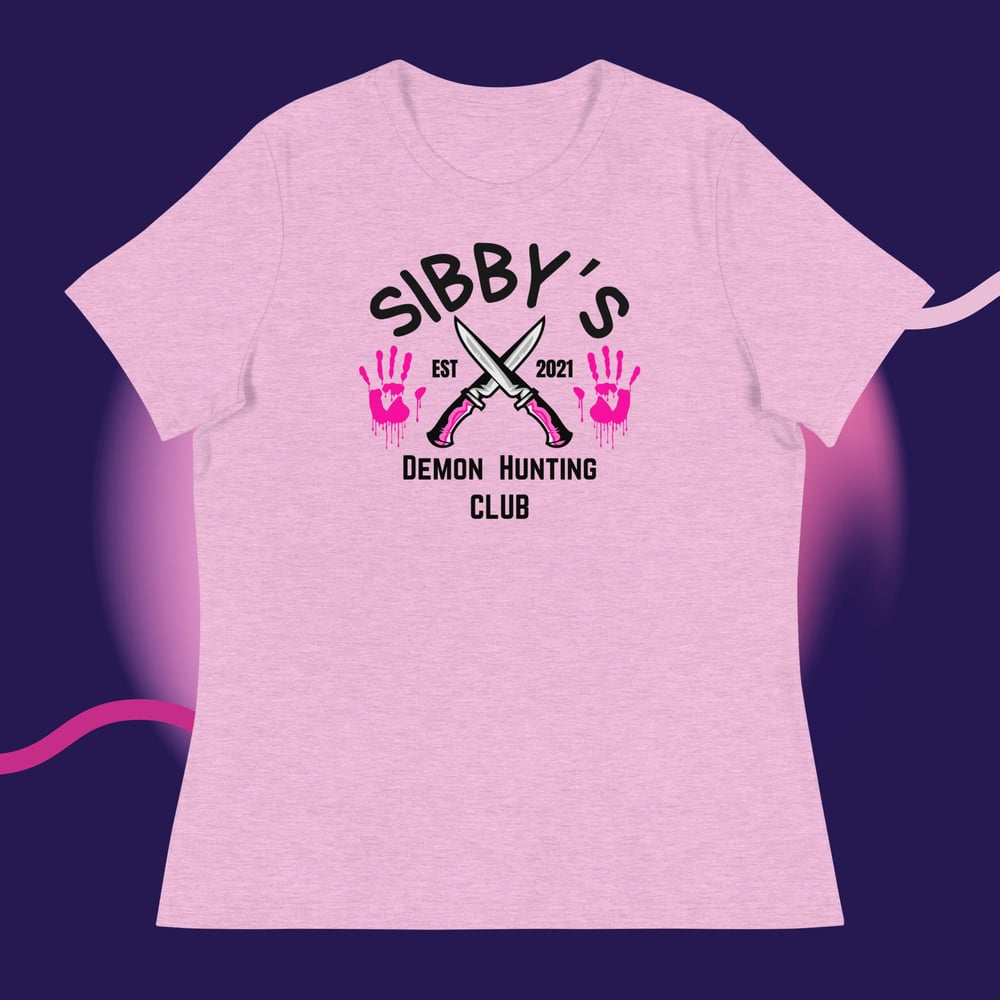 Image of Sibby's demon hunting club with bloody hands Women's Relaxed T-Shirt
