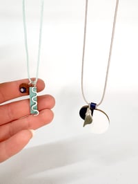 Image 2 of Shore Collection - Shape Necklace Turquoise, Navy, Walnut