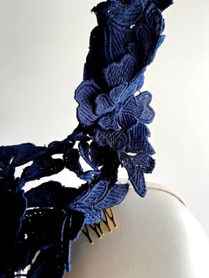Image of Navy lace headpiece 