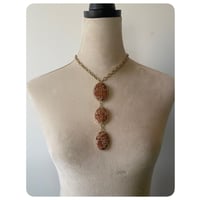 Image 4 of Solid Brass and Graduated Galactic Jasper Necklace 