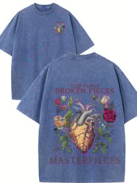 Image 2 of "God Turned Broken Pieces into a Masterpiece" Cotton T-Shirt 