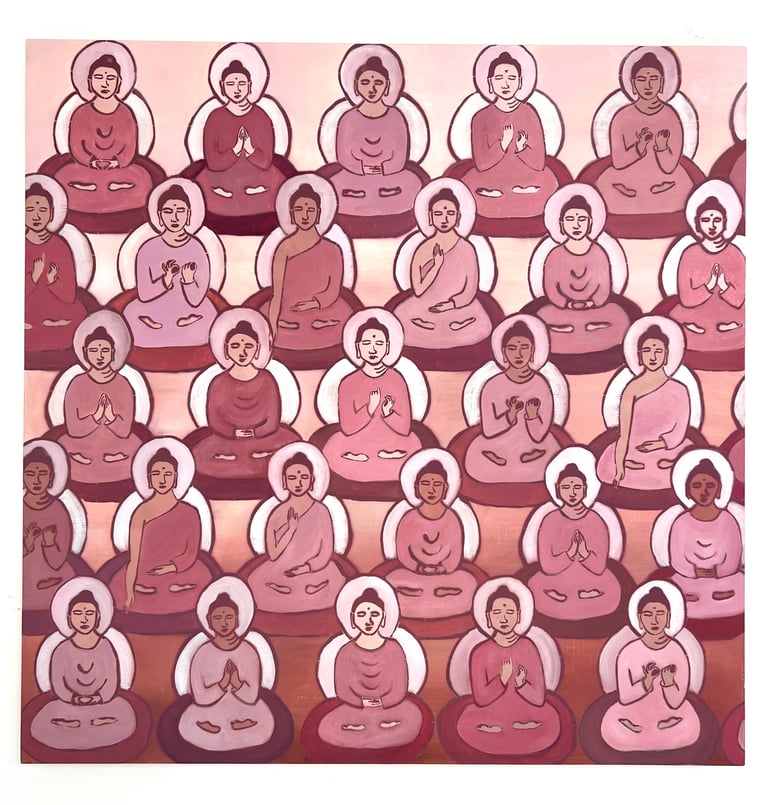Image of Pink Buddhas 36 x 36