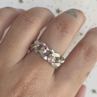 Image 2 of pink tourmaline and chain ring