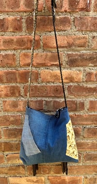 Image 3 of Denim Upcycled bag with fringe 