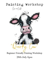 Image 1 of “Quirky Freesian Cow” Paint Night at Gainsborough