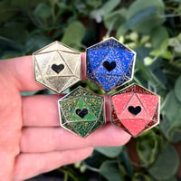 Image 1 of DnD Dice Enamel Pin Sparkle