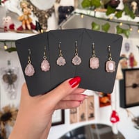 Image 2 of Rose Quartz & Gold Steel Drops