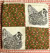 Double Hennie Quilt Pouch (olive green/floral)