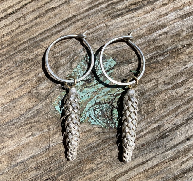 Pine tree pod earrings 