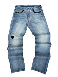 Image 2 of BLACK LEATHER SHIELD BLUE LEVIS