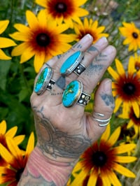 Image 3 of Sonoran Mountain Ring w/ 14k Gold setting~8/8.5
