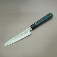 Image 2 of Petty knife with blue maple Wa handle 