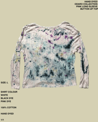 Image 2 of HAND DYED ODARO COLLECTION PINK LONG SLEEVE BUTTON UP TOP