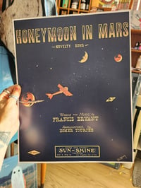Image 1 of Honeymoon in Mars adorable 1900s sheet music art print