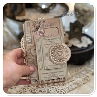 Image 6 of Junk Journal lace samples booklet in a vintage french lace pouch