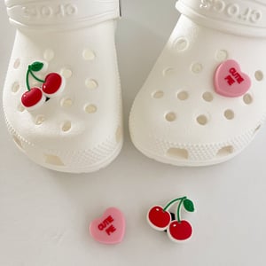 Image of Cherry Cutie Pie Croc Charm Bundle (set of 2)