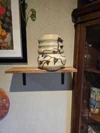 Image 3 of Large Vase or Planter in Off Whites with Vines