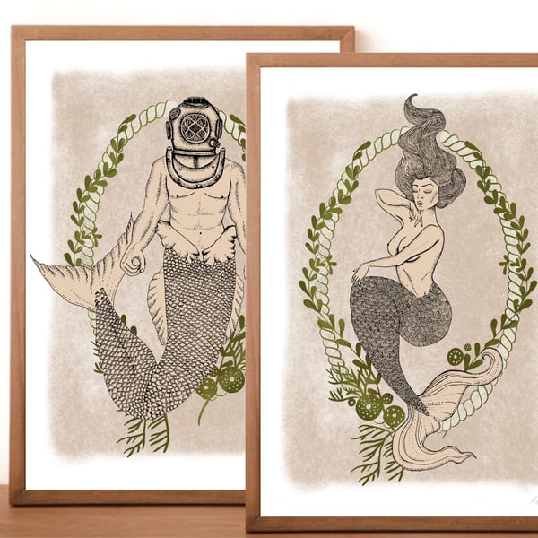 Image of Mermaid & Merman Prints