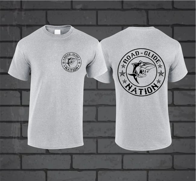 Road Glide Nation Round Logo Gray T-SHIRT
