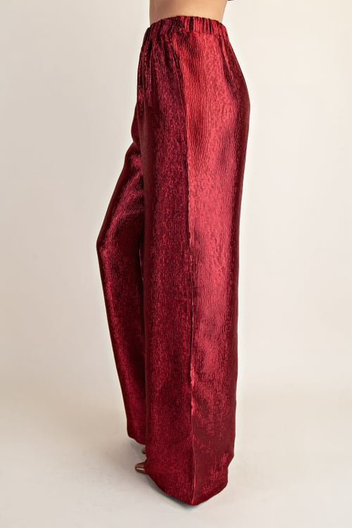 Image of Wide Leg Pants- WINE