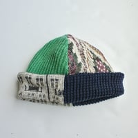 Image 1 of Reworked Reversible Beanie Pink Cosby i x Lime Green Cotton