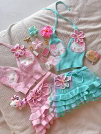 Crochet Hellokitty Two Piece Skirt Sets 