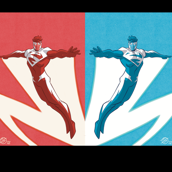Image of Superman Red & Blue Print Set 