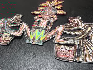 Image of Tiki Room Drummers Set patches with iron on backing!