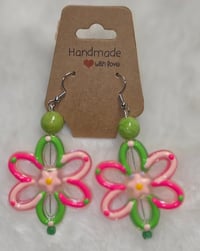 Green Flower Earring 