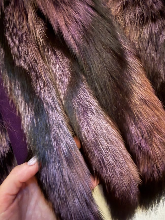 incredible early 70s purple fur foxtail vest waistcoat henri bendel couture 