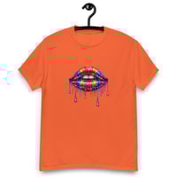 Image 10 of Unisex classic tee, Rainbow Lips Dripping Paint Retro Tee